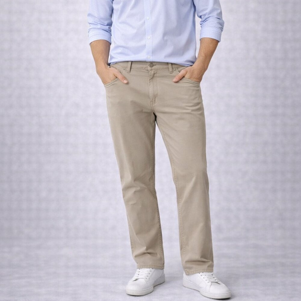 Mavi Zach Men's Straight Leg Tan Khaki Twill 5 Pocket Stretch Pants-33x32- NWT